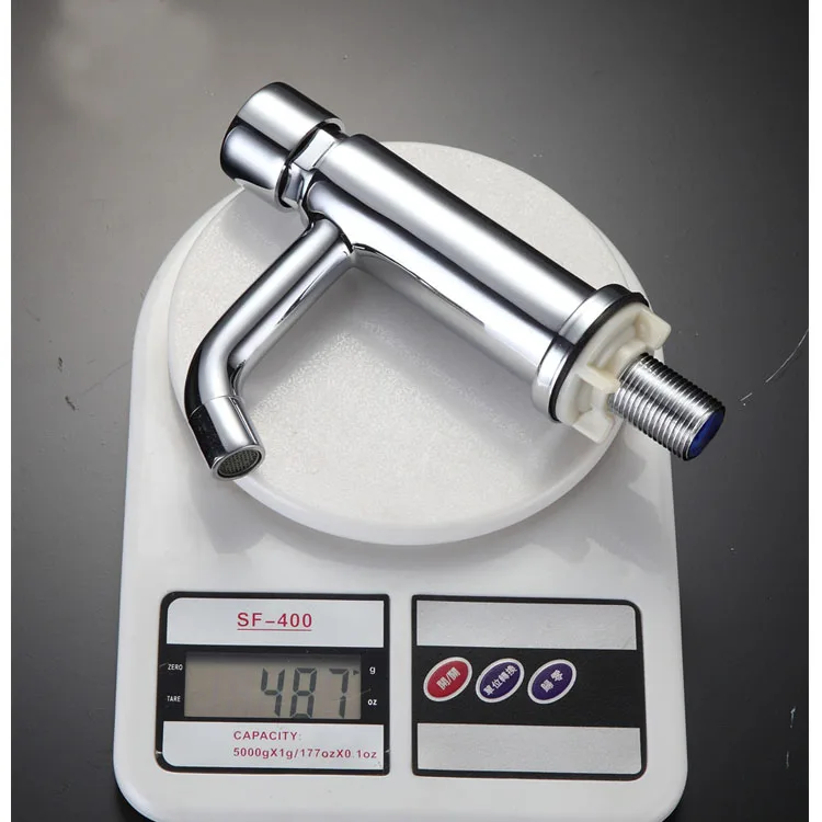 Medical equipment publice toilet time delay self closing light press button magnetic ceramic bib cock shape single cold faucets