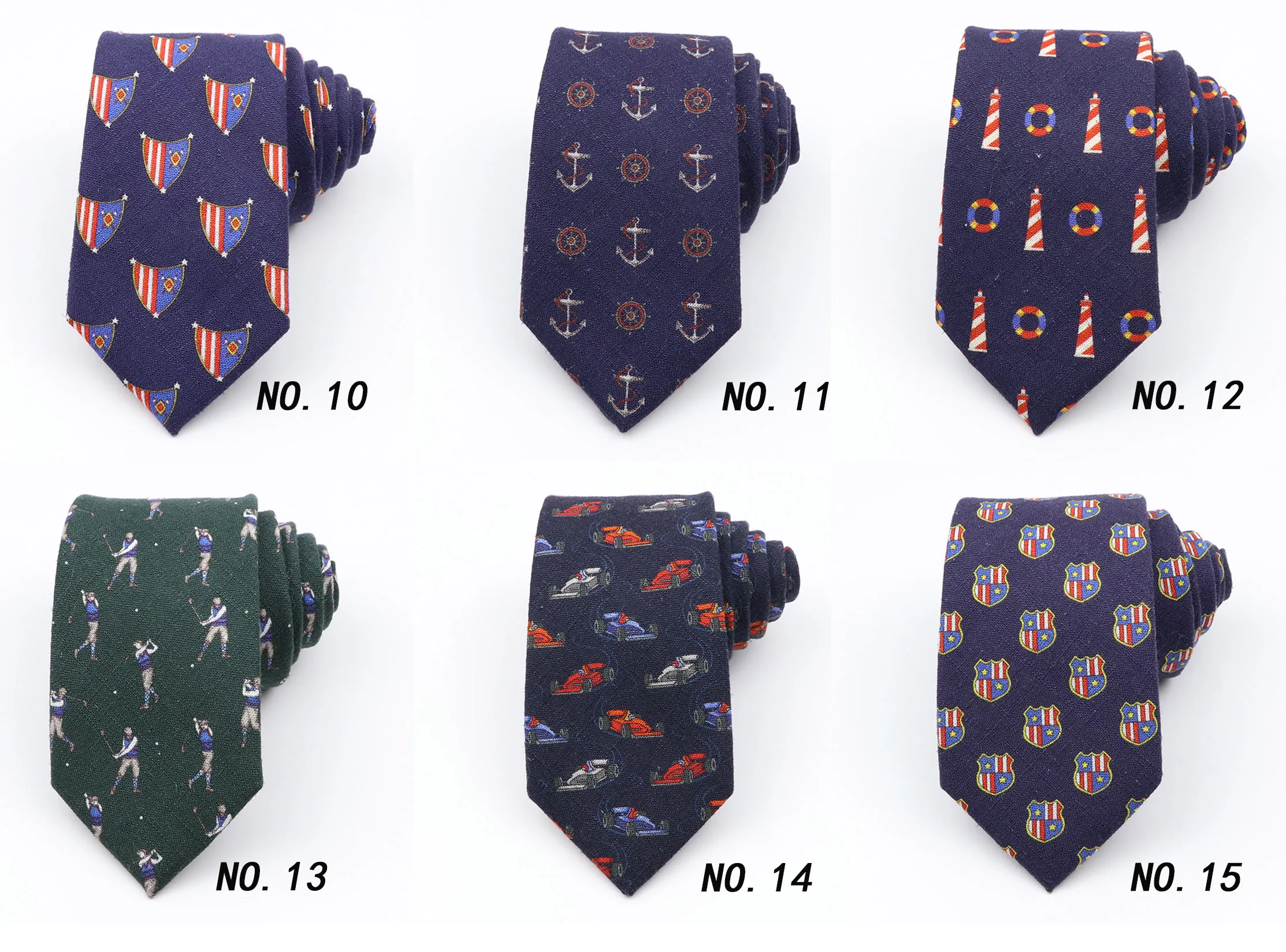 High Quality Cotton Handmade Tie For Men Cartoon Blue Green Necktie Wedding Business Suits Skinny Neck Ties Gravatas Accessories