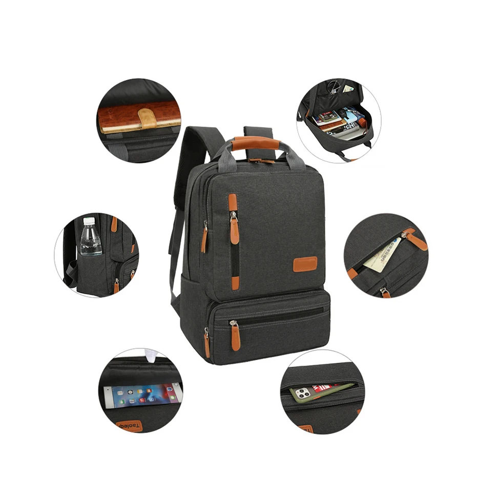 Large-Capacity Compact Business Travel Bag Waterproof Anti-Theft Lightweight USB Backpack with Custom Pattern