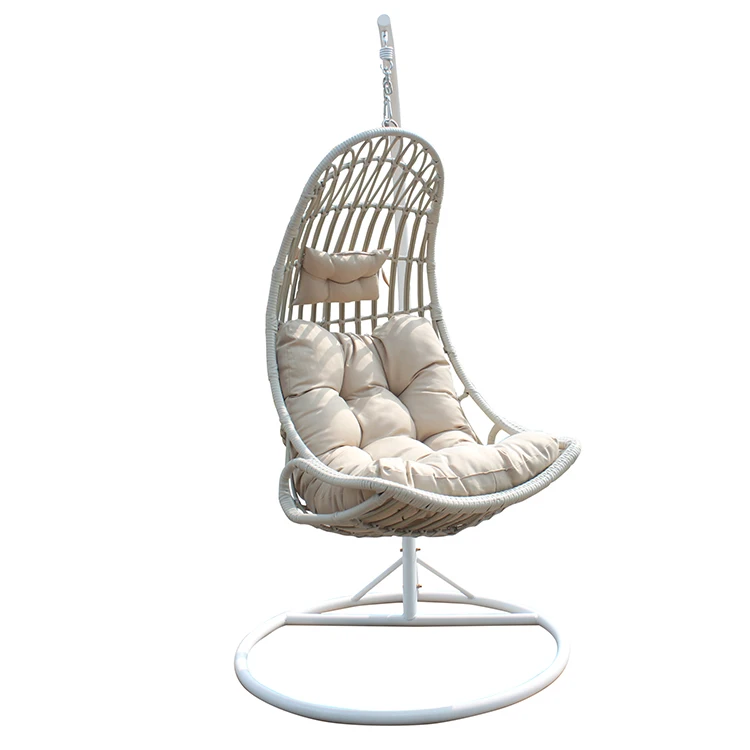 Terrace wicker outdoor garden egg swing chairs patio hanging rattan swing egg chair with stand