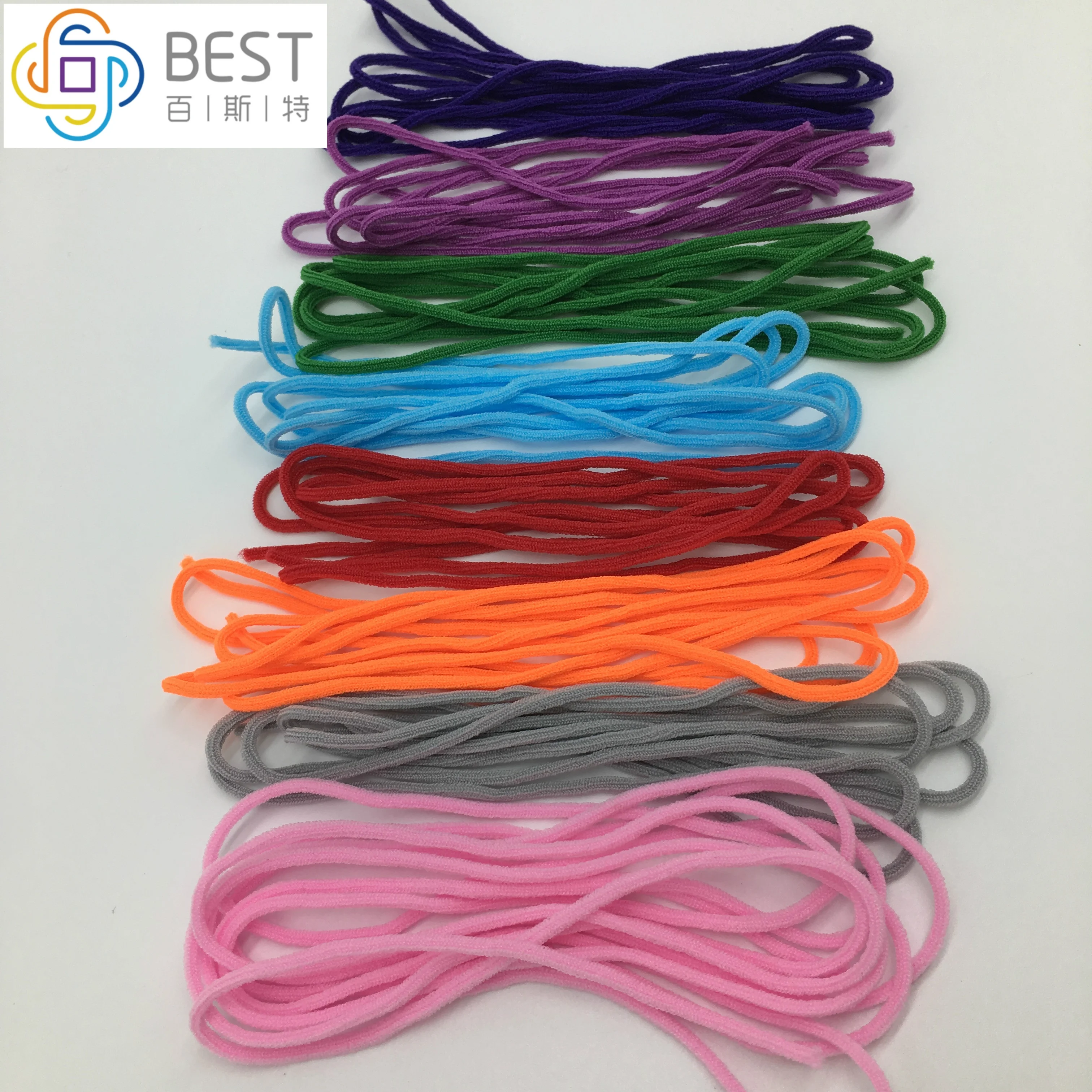 Ready to Ship Great Quantity Stock Non Woven Adjustable 2.5mm 3.0mm Elastic Earloop