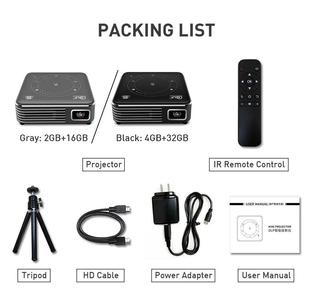 Mini TV Micro DLP Wifi Portable Pocket LED Smartphone Projector Pico HD Video Support 3D