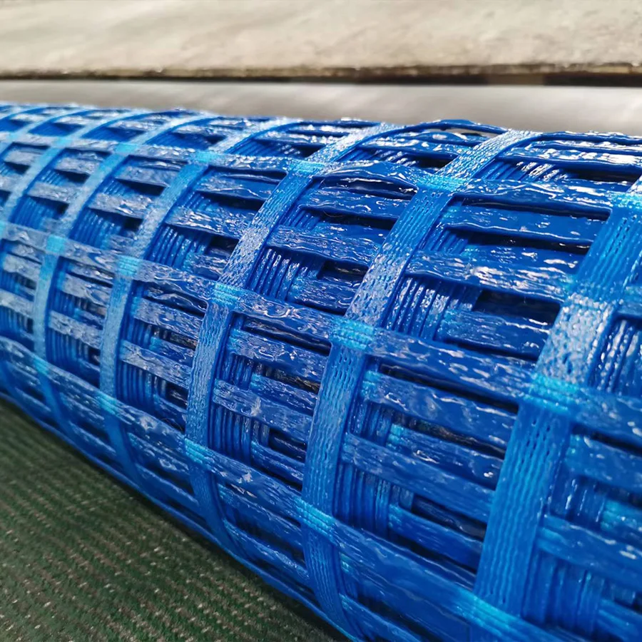 Uniaxial polyester geogrid welded /extruded knitted polyester geotextile 200/50KN