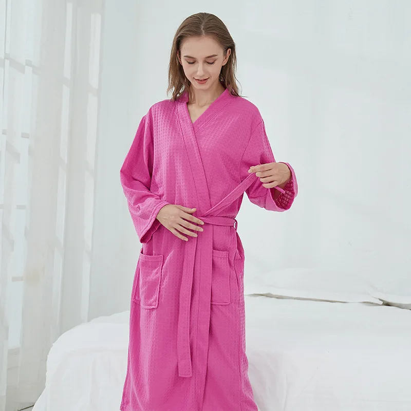wholesale custom women home loungwear unisex microfiber Waffle Bath Robe for Hotel SPA