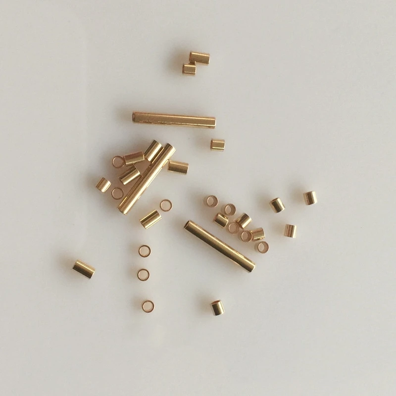 GP Crimp Beads End Tube 14K Gold Filled for 14kgf jewellery permanent jewelry chains making DIY Connectors