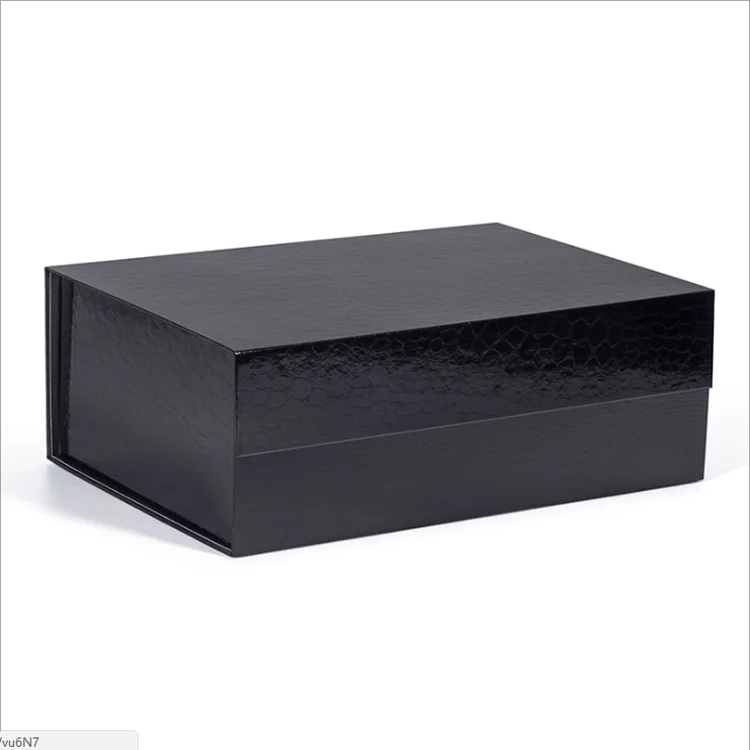 Eco friendly Logo designer Cardboard Packaging Magnetic Closure custom Black shoe Foldable magnetic Paper Gift Box with logo