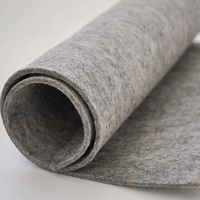 1mm 3mm 5mm rpet felt Black grey 100% polyester needle punched soft non woven fabric felt rolls