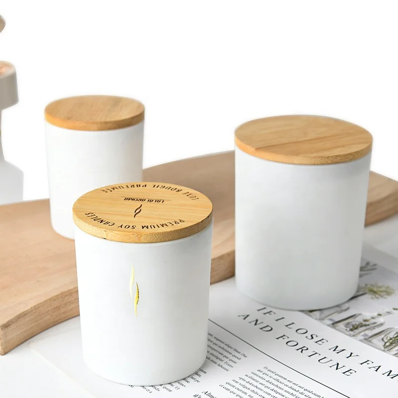 Halloween Craft Candle Jars Matte black Empty glass Candle Vessel with laser logo metal lid and box for candle making