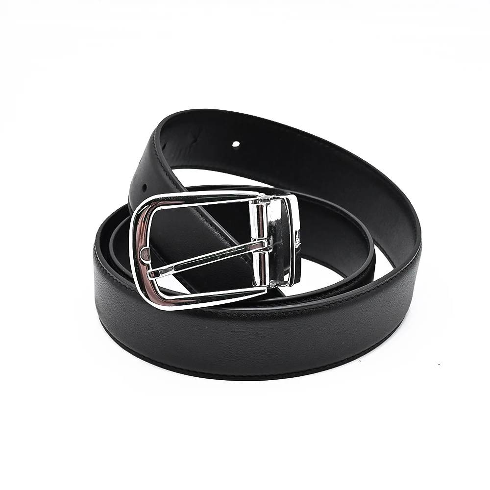 Luxury Professional Custom Man Black Adjustable Pin Buckle Genuine Cow Leather Golf Jeans Waist Belts For Men