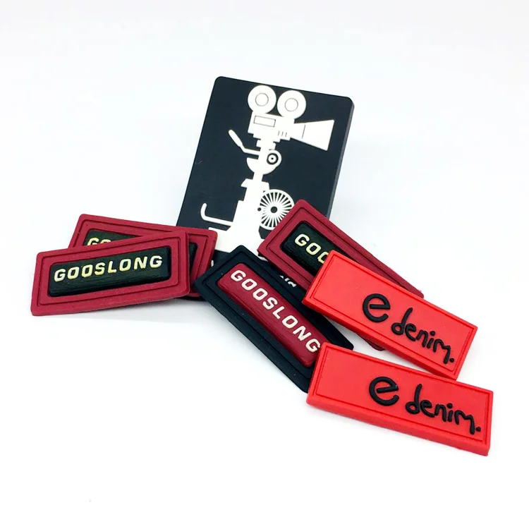 factory direct Embossed Custom Logo Soft Pvc  Rubber Patch