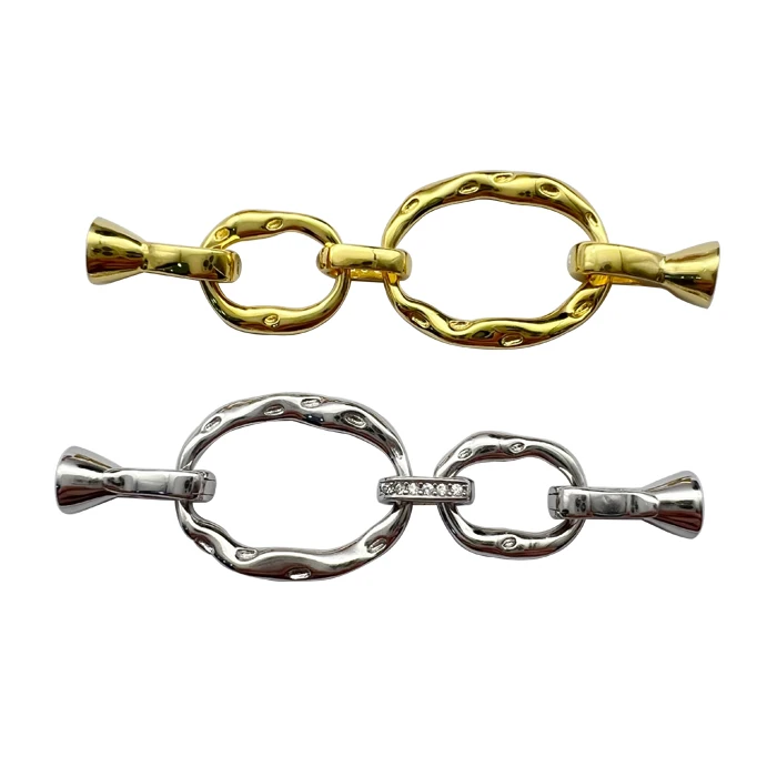 end cap  wire cover clasps jewelry luxury decorative fashion zircon 18k gold plated necklace connector 925 sterling silver clasp