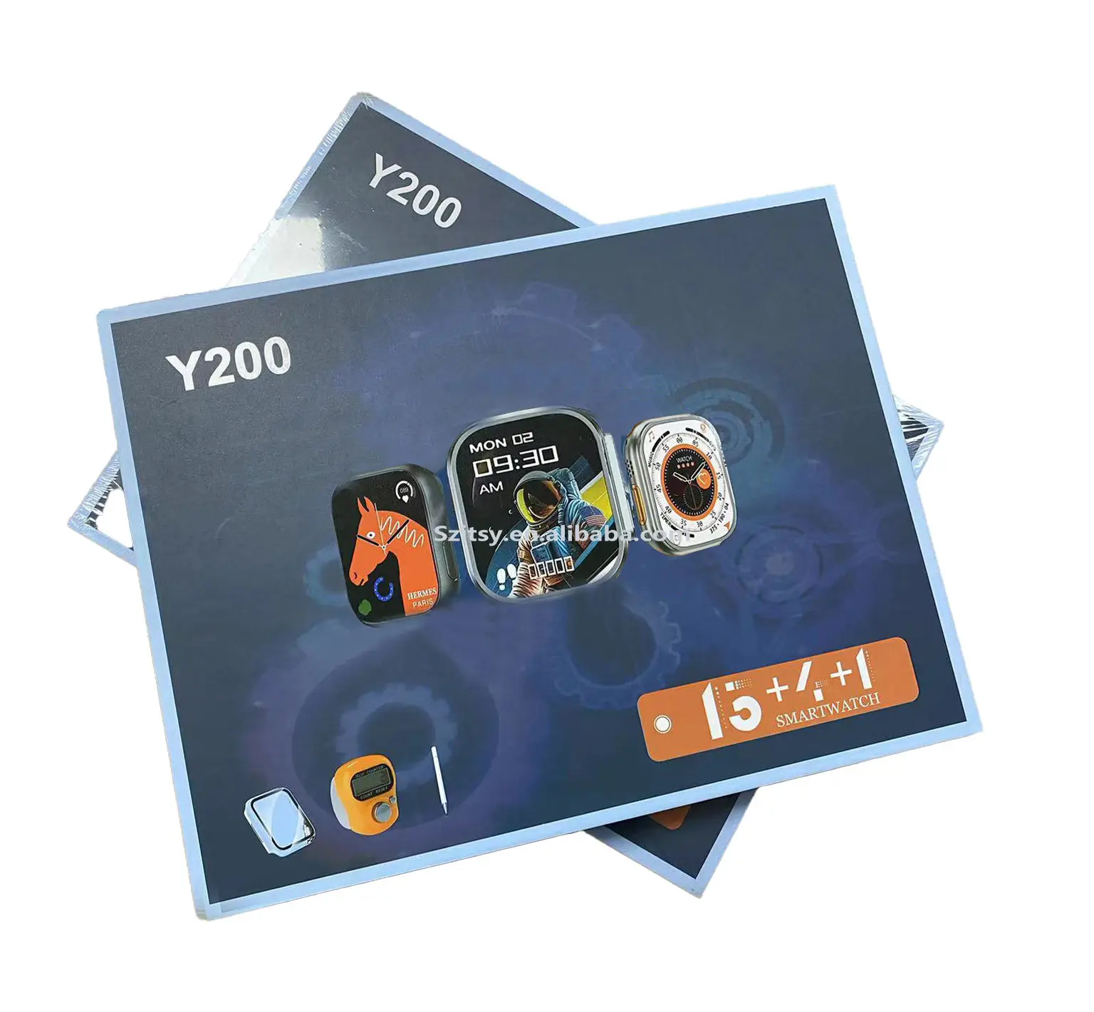 2023 Y200 Unique Combination Smartwatch Set 2.02-Inch Large Screen Watch Three Pieces+13 Bands+Watch Case+Counter+Touch Pen