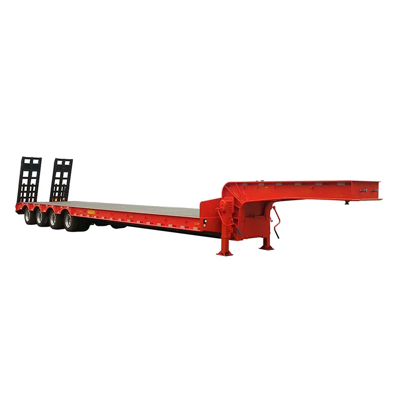 4 Axles Trailer 3*13T Axles Gooseneck 2 3 4 Axles Bulldozer Transport Lowboy Semi Trailer