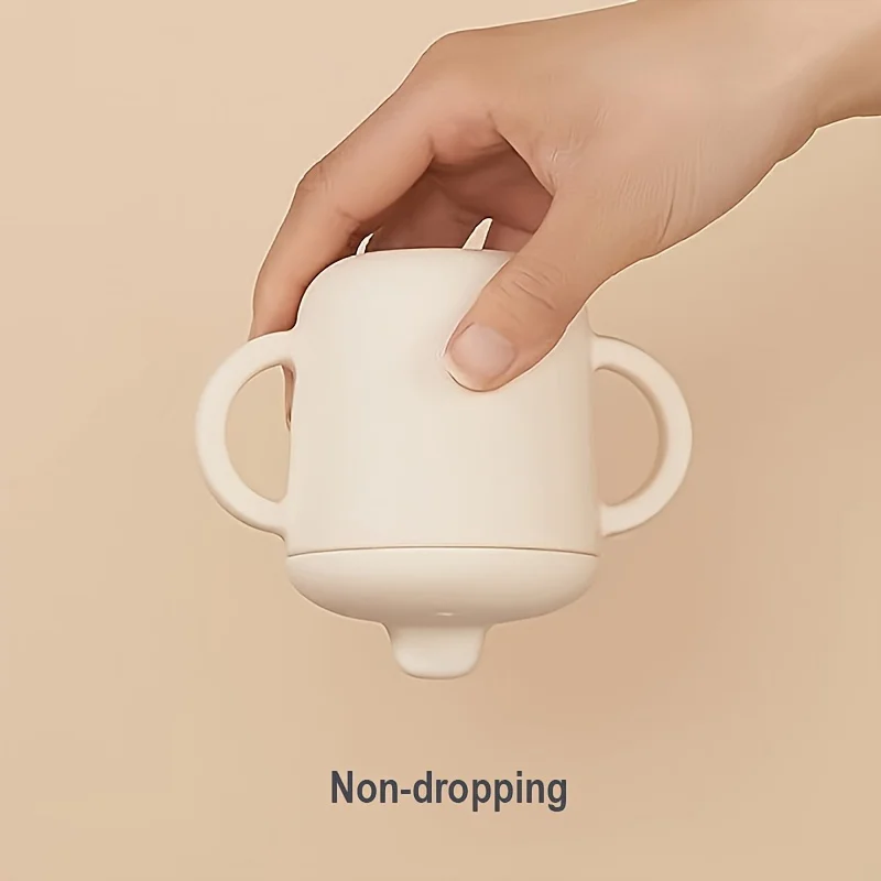 Baby Silicone Spill Proof Sippy Cup With Handles, Silicone Training Cup forToddler, Baby Utensils 6-12 Months