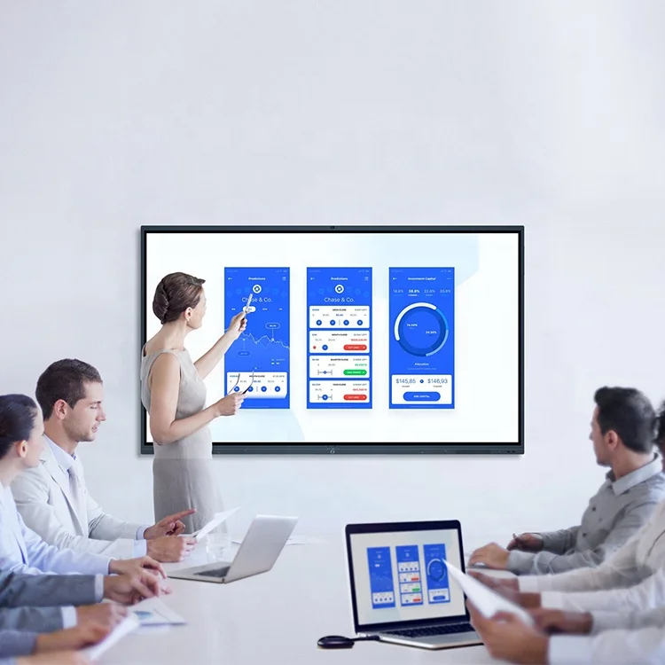 75 86 98 Inch 4K Hd Lcd Digital Display Smart Board Price Class Android Portable Electronic White Board Stand For Sale