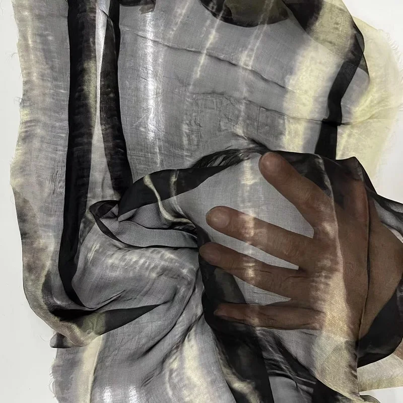 Elegant dress 6mm 100% pure silk chiffon printed fabric for dresses