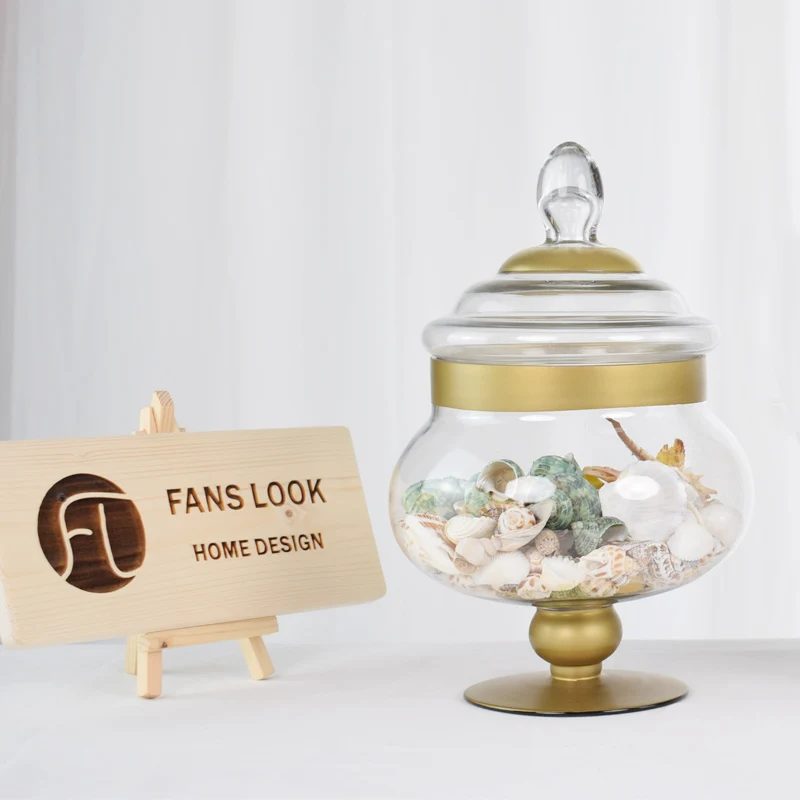 Hot Sale Crystal Candy Glass Storage Jar Bowl Set With Cover Lid For Home Kitchen