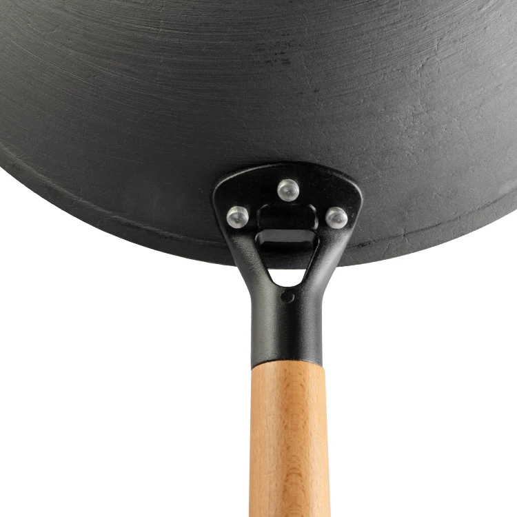 Чугунная китайская антипригарная Кастрюля с двойной деревянной ручкой