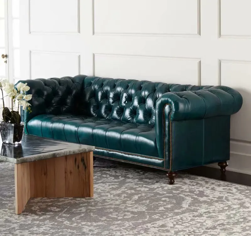 Custom furniture  Sitting room Italian cowhide 3-seater sofa