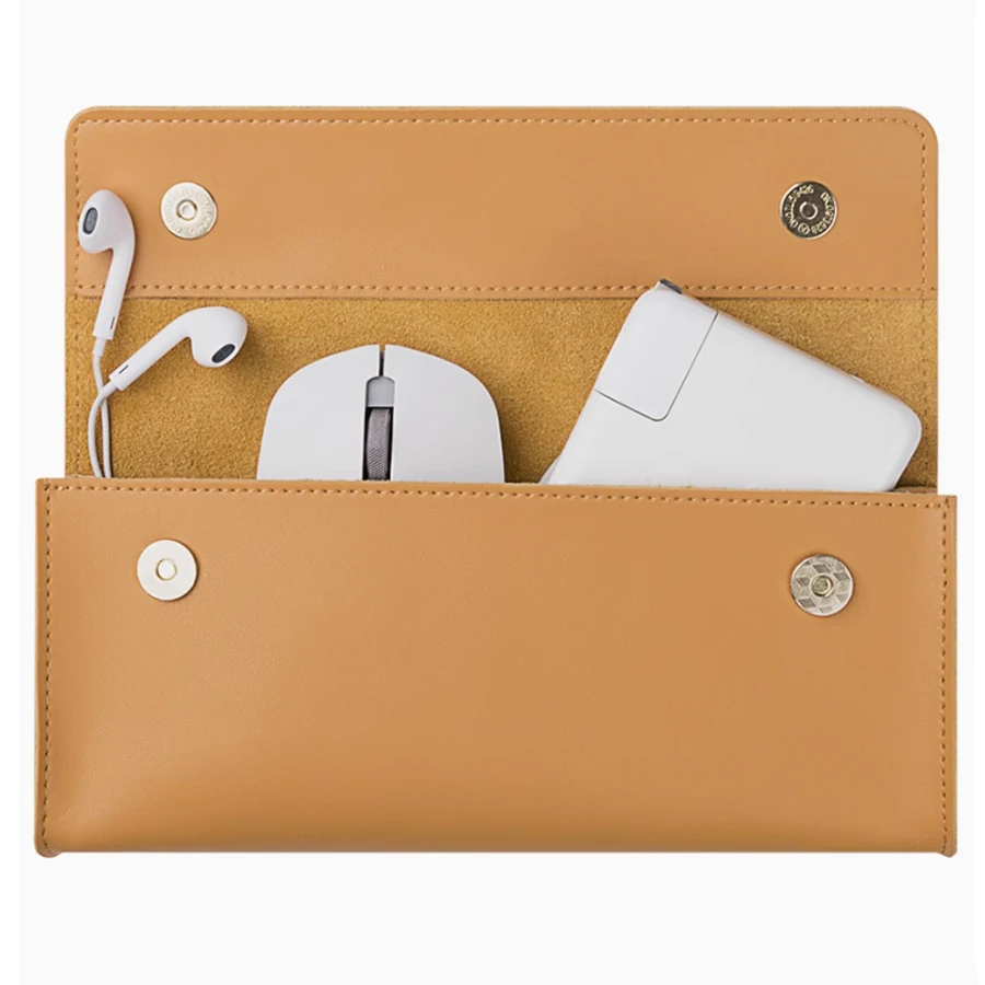 Customized Logo & text Travel Digital Bag Cable Charger Organizer Classification Separated Storage Travel Accessories Leather