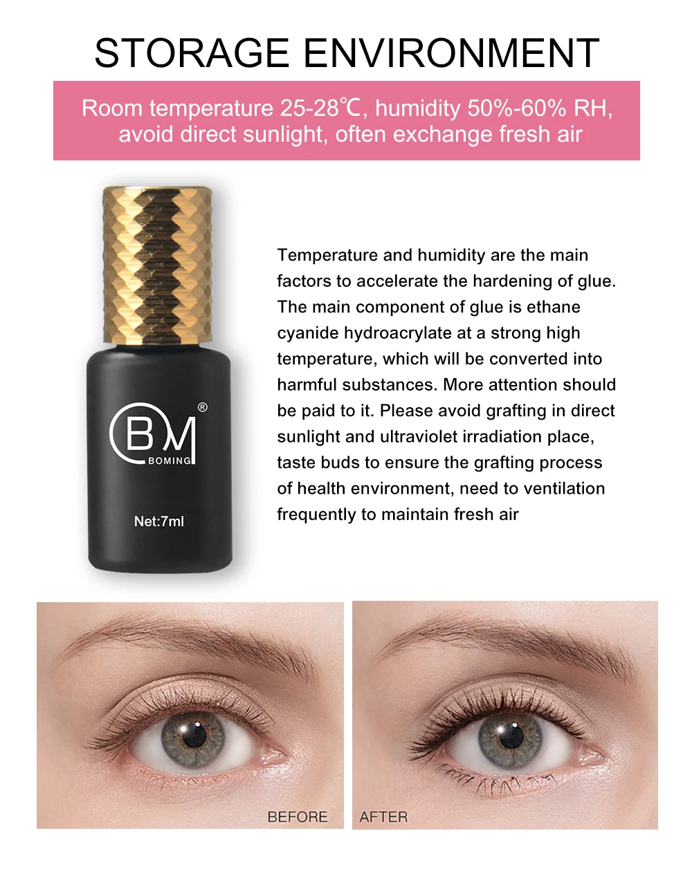 custom hypoallergenic strong lash glue waterproof wholesale eyelash lash extensions adhesive