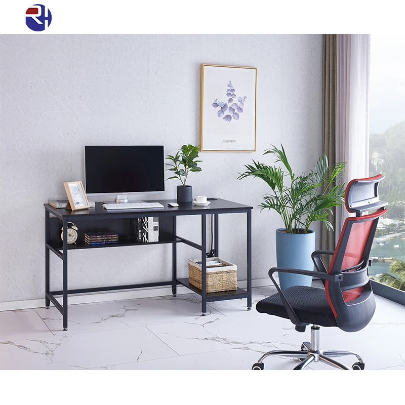 Factory Wholesale Simple Study Office Iron Frame Office Desk Furniture Metal Steel Metal Frame Office Tables