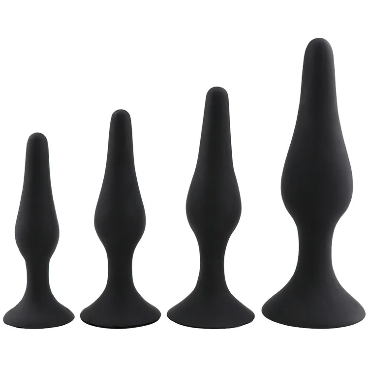 Silicone anal plug,4pec set Difference Length anal toys,best butt plug for beginners