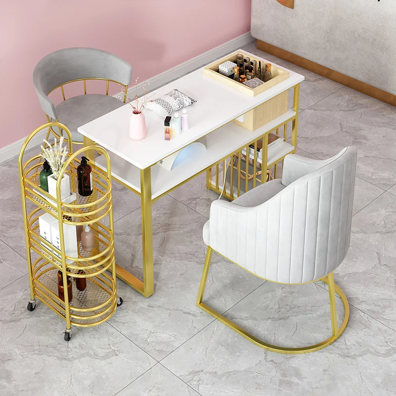 Japanese double deck multi function table and chair set with drawer and socket