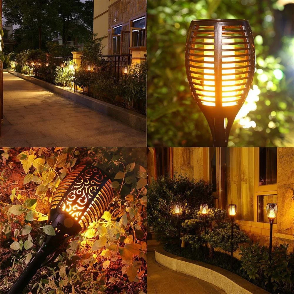 Dynamic Simulation Flame Light Garden Villa Landscape Decoration Lighting Lawn Ground Plug Outdoor Solar Power LED Garden Light