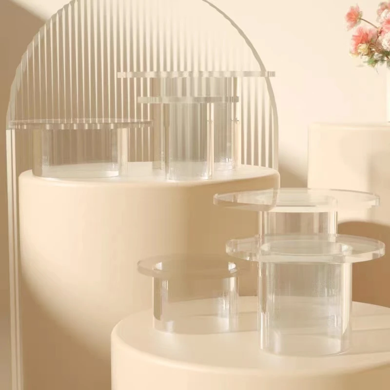 Bakery Window Transparent Acrylic Cake Display Cabinet Tray Display Stand Dessert Table