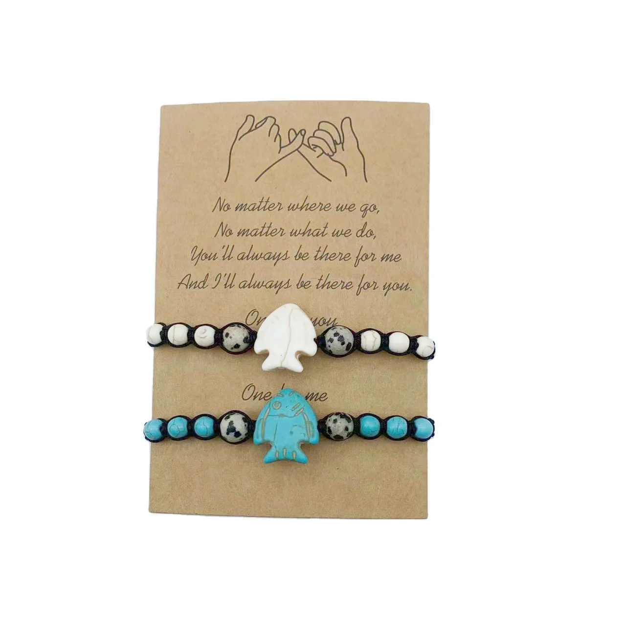 Summer Beach Braided Marine Animal Bracelet Natural Turquoise Sea Turtle Dolphin Tropical Fish Friendship Bracelet Jewelry