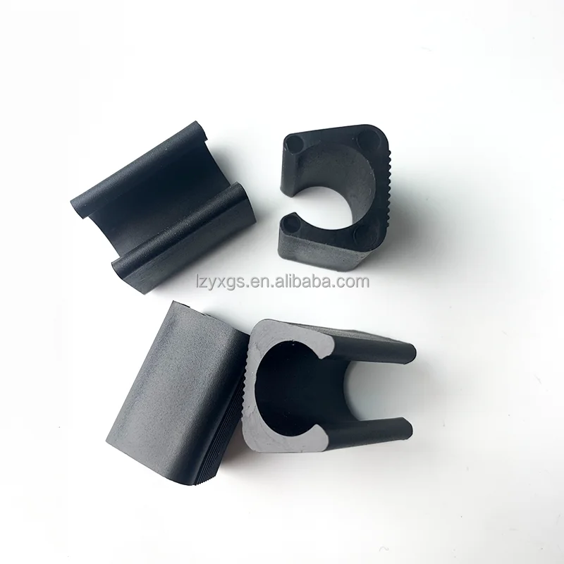 16mm Bow chair foot cover with grain edge and open foot base U-shaped tube clamp buckle type protective cover