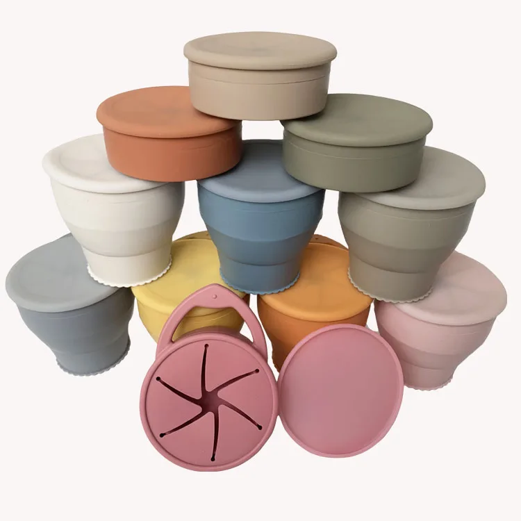 Силиконовая складная чашка для закусок для малышей или детей