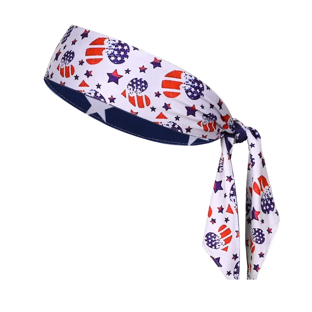 Red Blue White Stripe Stars US Independence Day Headbands USA Campaign Headpieces Printed American Flag Headband For Women Men