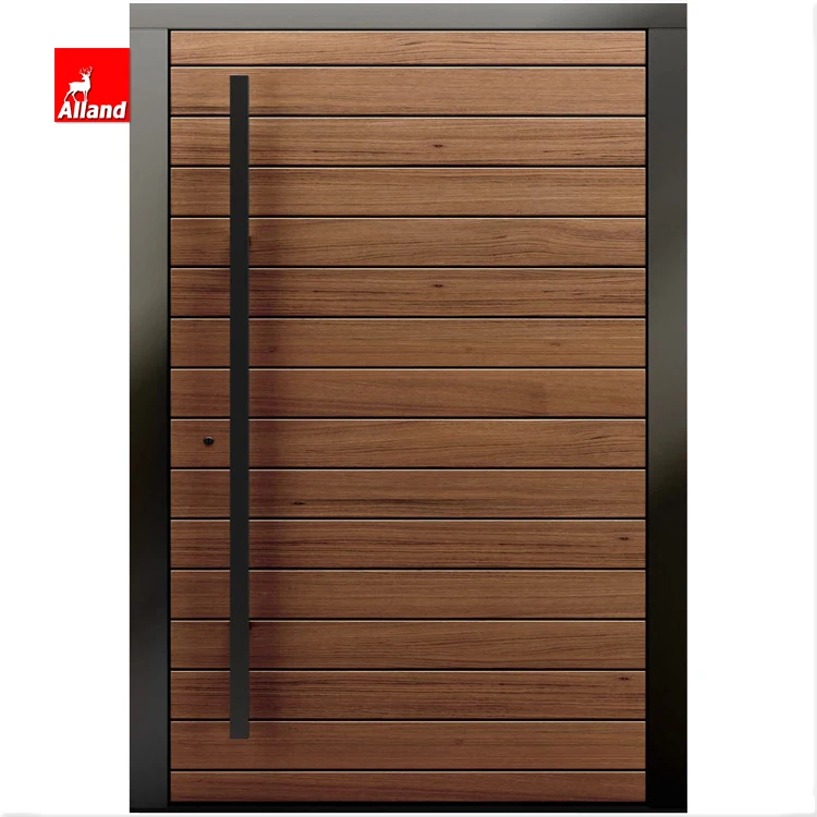 48x96 дюймов современные наружные деревянные поворотные входные двери с алюминиевым профилем для жилых помещений