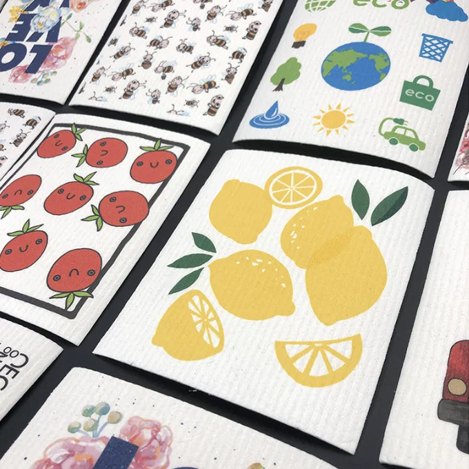 Индивидуальные Многоразовые древесный целлюлозный хлопок Губка Из Целлюлозы блюдо ткань шведского языка для мытья посуды кухни Очистка