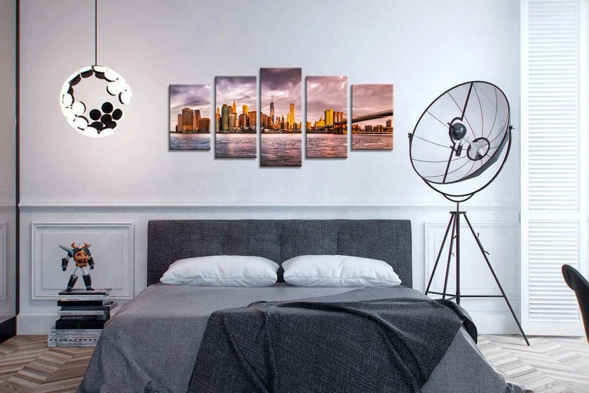 Christmas Gift Sunset Red Sky Beach Photo Modern  Print Canvas Wall Art for Office Living room Restaurant Decor