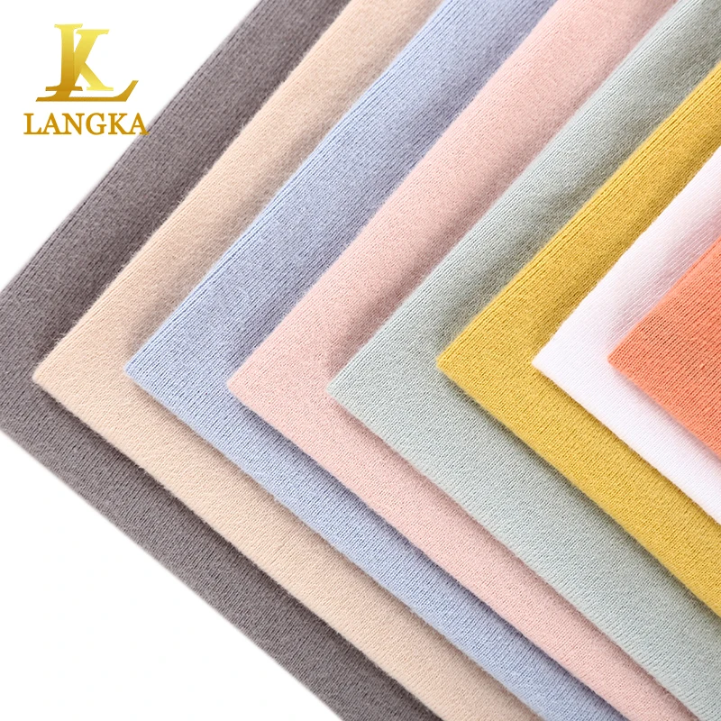 Langka medium weight multiple color 92 cotton 8 spandex lycra 1x1 rib knit fabric