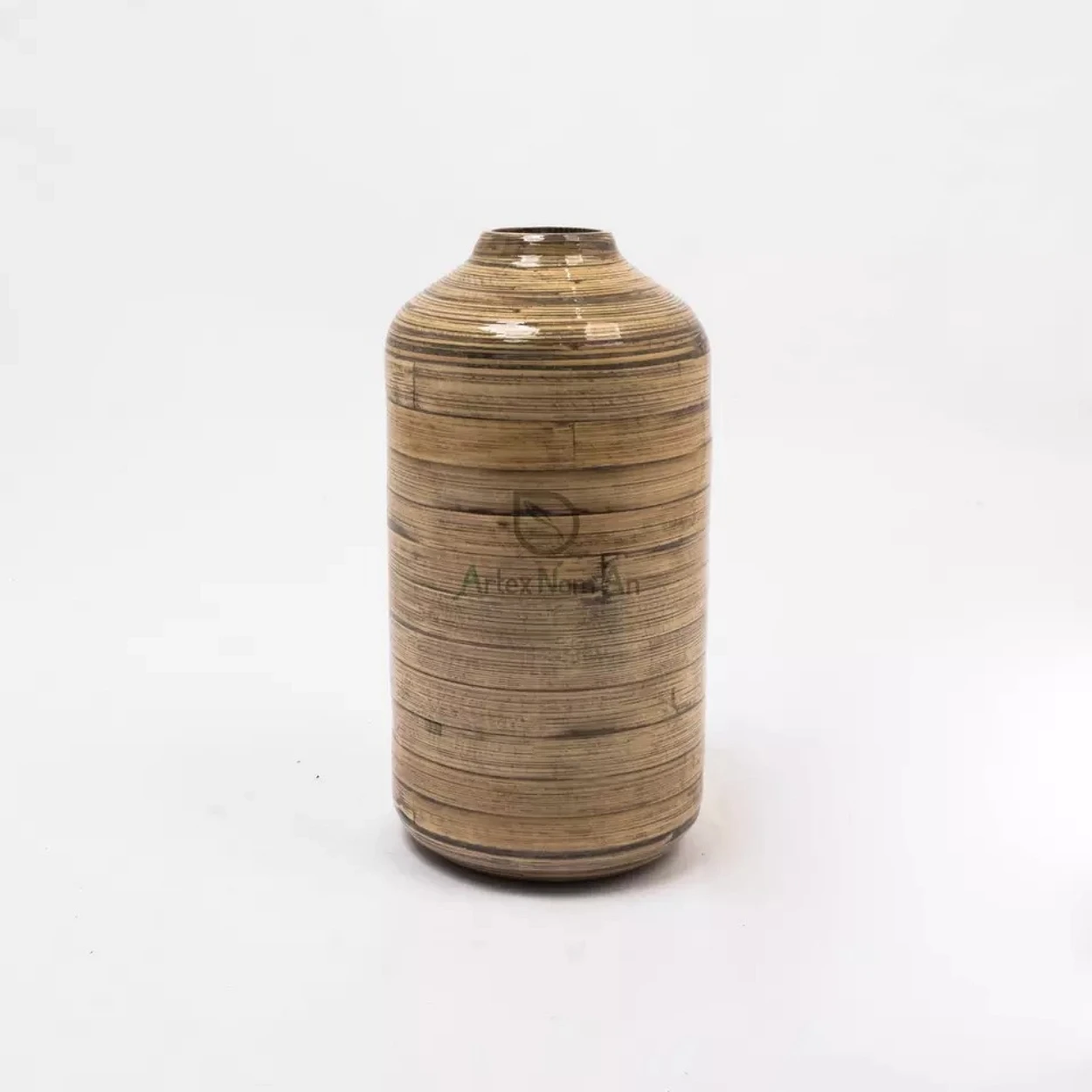 Vietnam handmade antique brown spun bamboo vase natural flower vase for hom decor