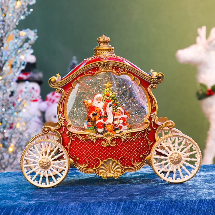 Customized Christmas Palace Car Led Lanterns Wholesale Exquisite Water Snow Globe Lantern