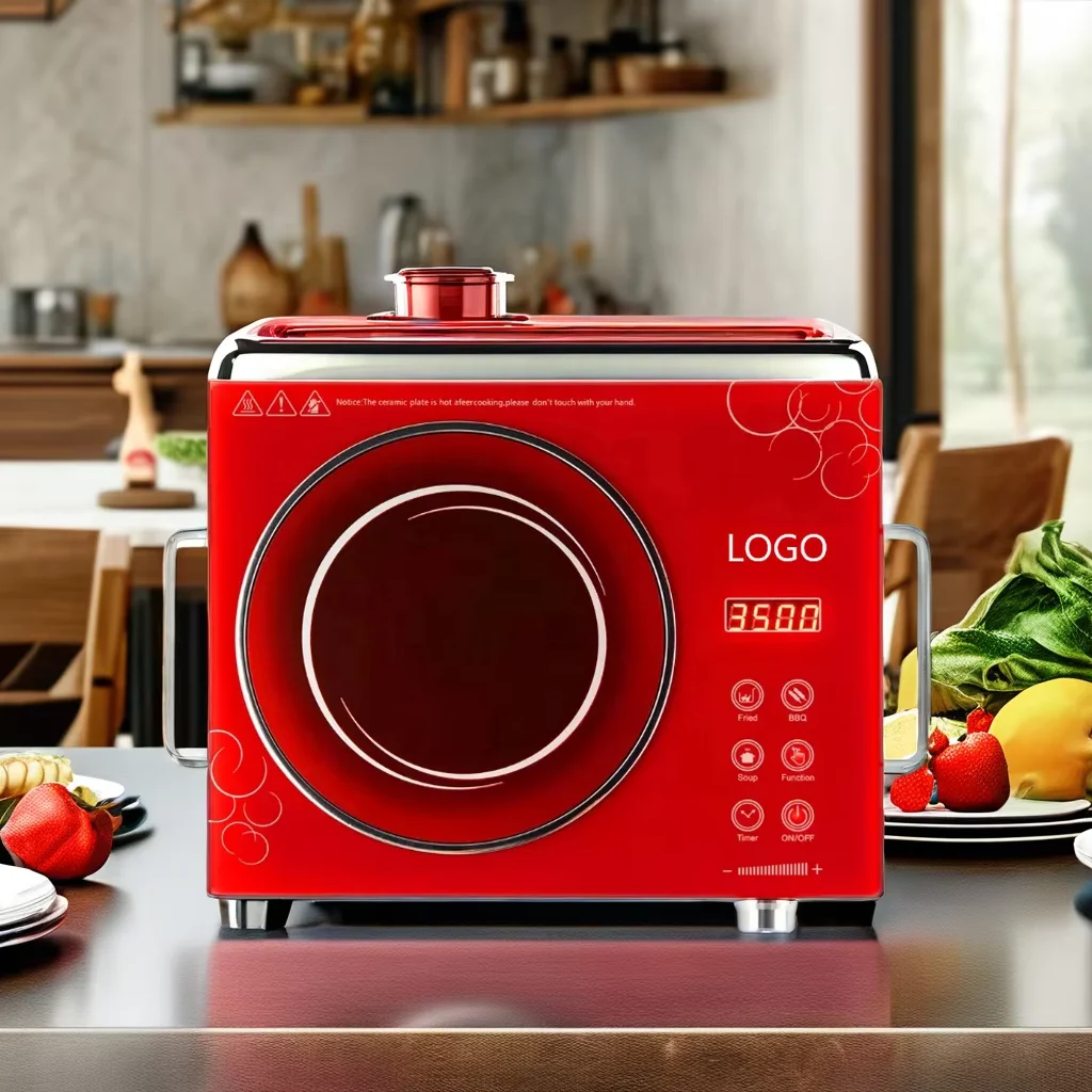 Glass Panel Black Red Colorful Fashion Design Electric Portable Ceramic Hob One Burner Induction Infrared Cooker Spare Parts