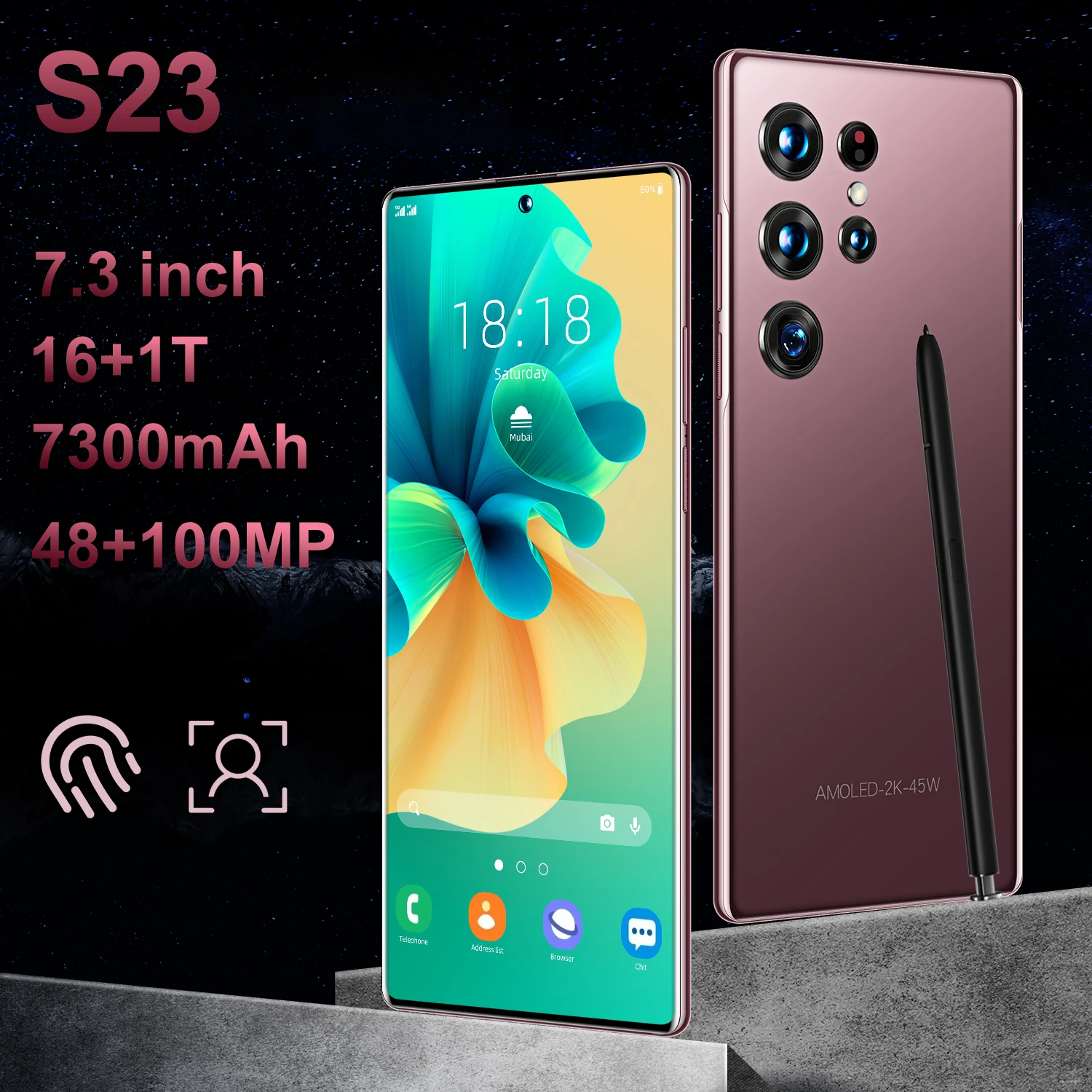 Galaxy S23 Ultra 1tb Android 5g Phone Smartphone Android 12.0 Mobile Phones Hot New 6.8 Inch 16gb + HD OLED 144HZ For Samsung