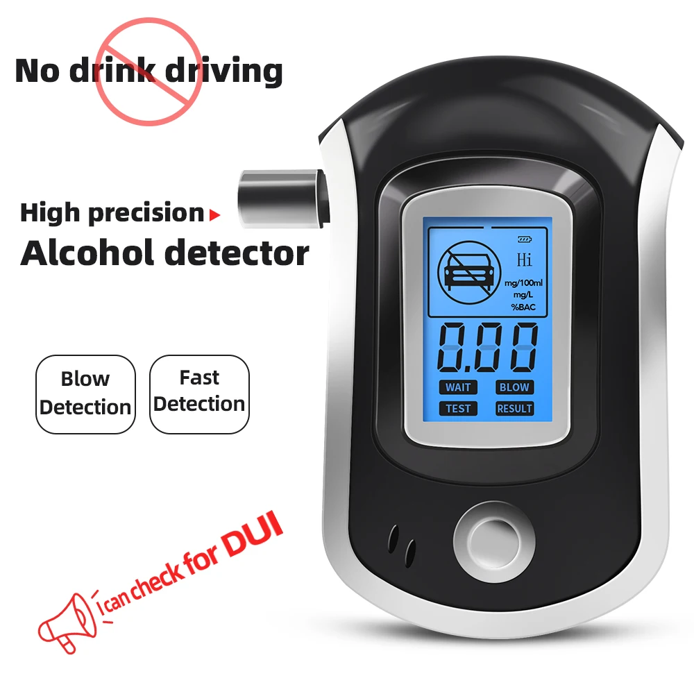 Portable Breath Alcohol Tester LCD Digital Breath Drunk Driving Analyzer with Buzzer