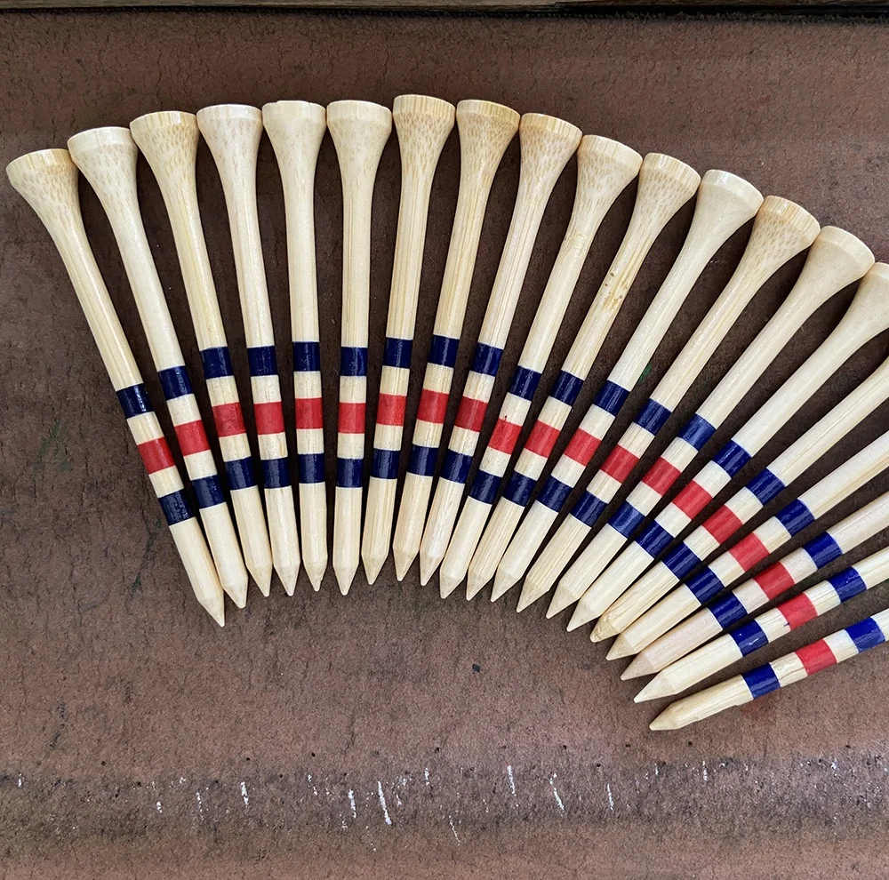 Custom High Quality Wooden Bamboo Plastic Golf Tees Colorful Durable Fastness Bulk Golf Tees