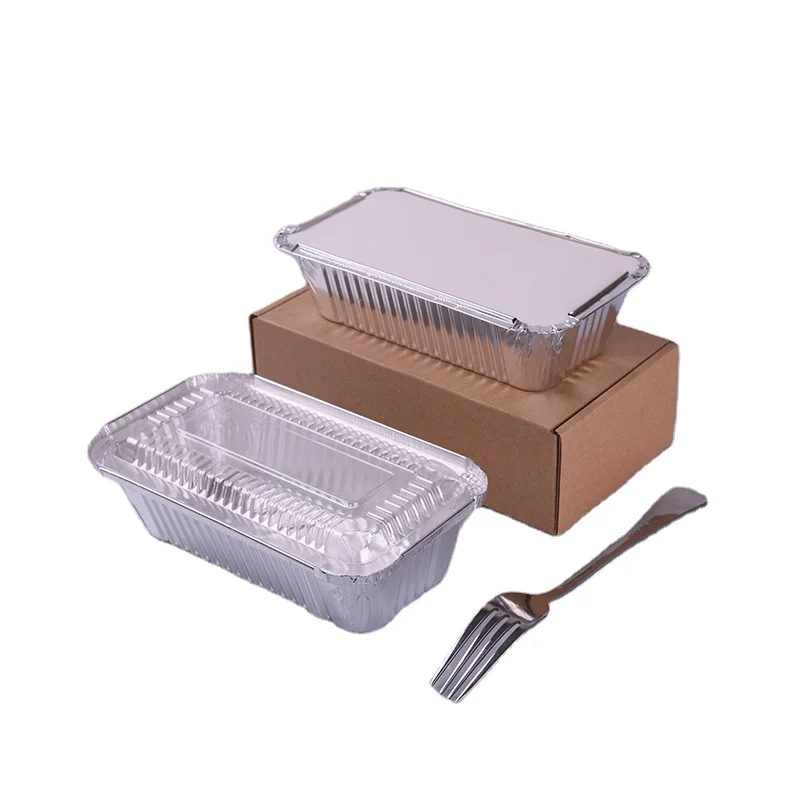 670ml Aluminum Foil Container Half Size Medium Pan 1.5Lb Loaf Pan With Lid