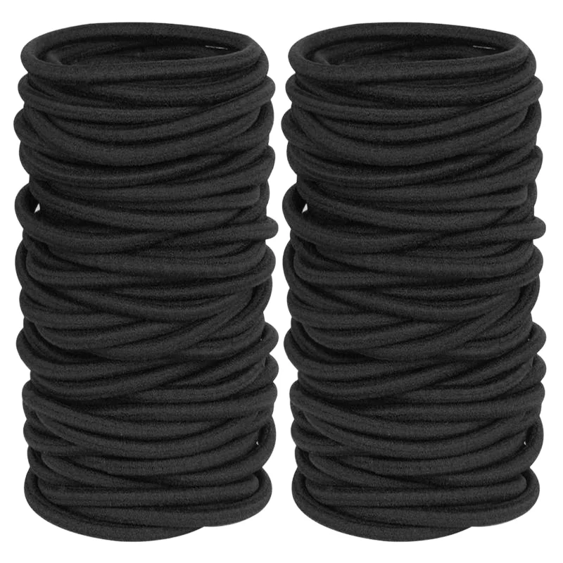 ChangAo Custom Multicolor No-metal Black Color Ropes Ponytail Holders Rubber Elastics Hair Ties for Women Kids