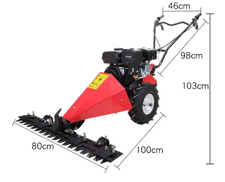 Gasoline Diesel 170F Lawn Mower Wild Grass Cutting Machine Hand Push Scissors Grass Cutter Mower With 80/120cm Blades