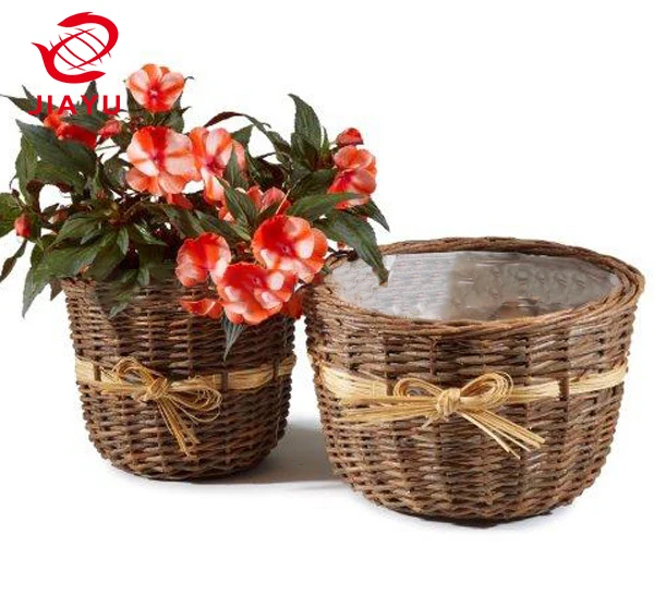 10% OFF Wholesale Fruit Wicker Flower Storage Plant Baskets Pots