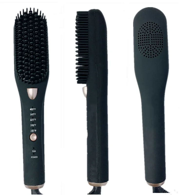 Blowout private label 3 in 1 ionic hot air styling comb black one-step straightener hair curler hair blow dryer brush