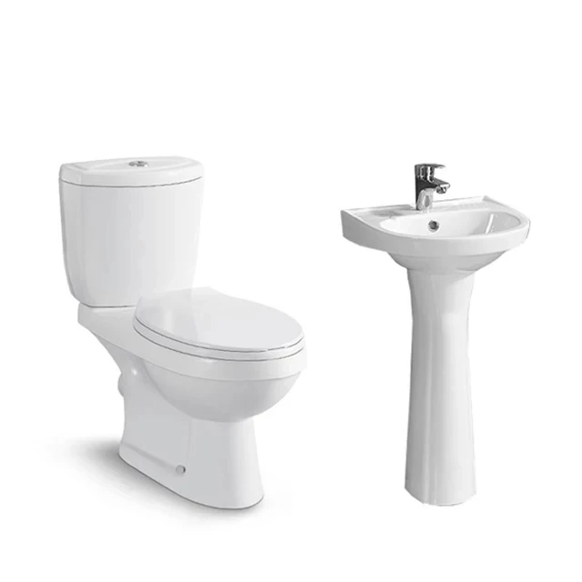 
B1102&D601 good quality ceramic wash sink washroom toilet set 